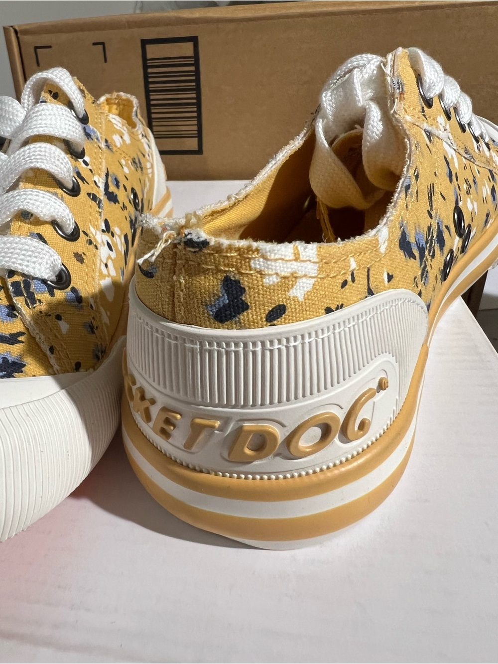 Rocket Dog Yellow Floral Canvas Sneakers with White Laces - Picture 6 of 9